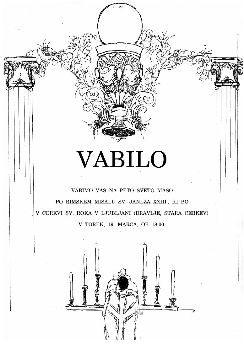 Read more about the article Vabilo – tradicionalna latinska sveta maša v Ljubljani, 19. 3. 2019